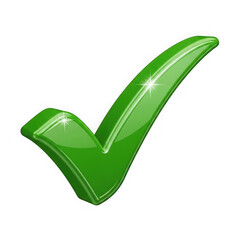 Green checkmark icon isolated on transparent background