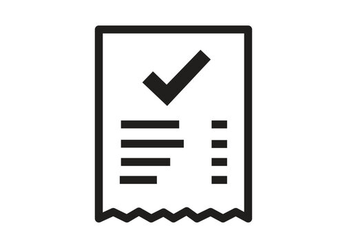 Checklist icon with checkmark and lines representing tasks completed or confirmation isolated on transparent background
