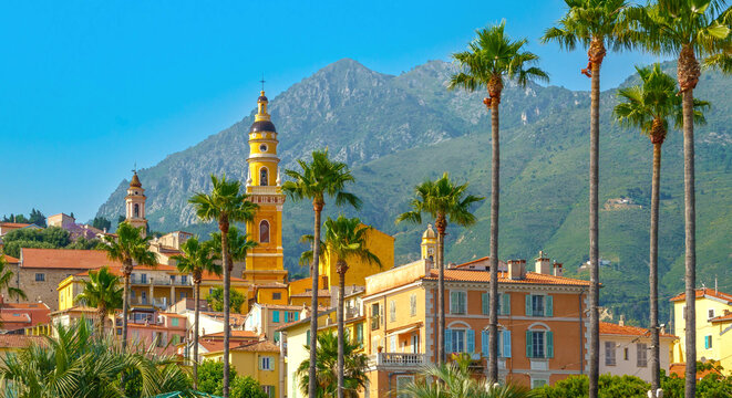 Scenic view of Menton on the French Riviera