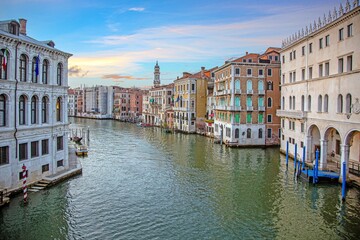 Naklejka premium Venice Italy historic canal cityscape