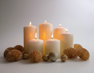 solemn all saints day remembrance with flickering candles casting warm light on a clean white background offering peaceful space for heartfelt messages and spiritual reflection