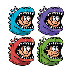 trex suite carton mascot vector illustration © Danadid