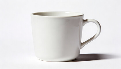 Fototapeta premium Realistic White Ceramic Mug Isolated on White Background Mockup