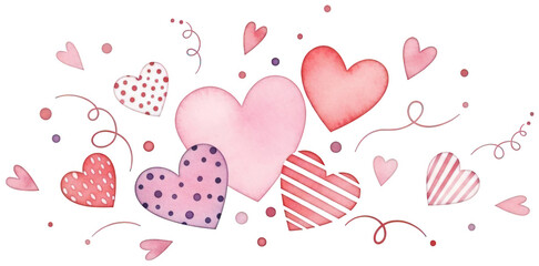 Pink Heart png Red Heart cutout Purple Heart png Watercolor Valentine cutout Dotted Heart png Striped Love cutout Cute Heart png Pastel Valentine cutout isolated transparent background image