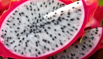 Fresh and Vibrant Dragon Fruit - A Close-Up of Exotic Delight.
