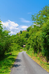 Walk down the hill from Domme, France the hilltop village, Nouvelle-Aquitaine Dordogne Valley, France