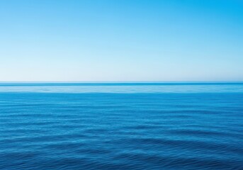 Obraz premium The seemingly endless vast expanse of deep blue water stretching toward the distant horizon under a bright, cloudless sky, Travel, Surface, Tropics