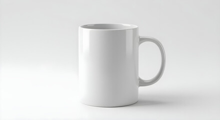 Fototapeta premium Realistic White Ceramic Mug Isolated on White Background Mockup