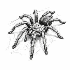 Fototapeta premium Realistic vector illustration of a tarantula spider, detailed view of its hairy body and legs, suitable for zoology and nature documentaries. 