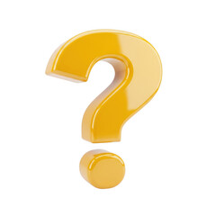 Naklejka premium Golden question mark icon isolated on transparent background