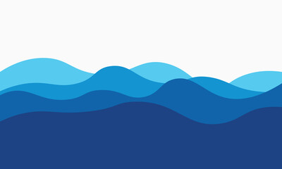 Sea waves layered vector background illustration and sea beach vector illustration.