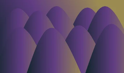 Fotobehang Warm Paars Abstract Gradient Mountains Background in Purple and Gold – Modern Minimal Landscape Illustration  © Nafish