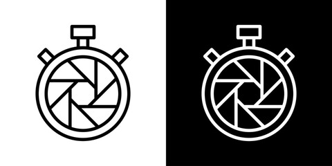 Shutter Speed Icon Of Line Black And White Style