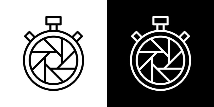 Shutter Speed Icon Of Line Black And White Style