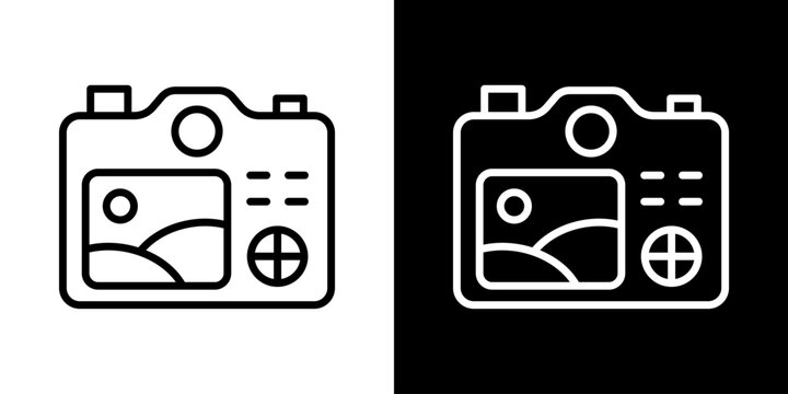 Back Camera Icon Of Line Black And White Style