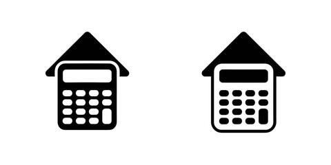 Calculator Icons House Shapes Black White Design Elements