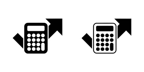 Calculator Icons with Arrows Illustration for Business Concept