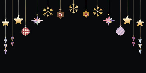 Obraz premium A collection of colorful hanging ornaments displayed against a black background