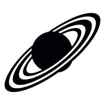 Planet saturn silhouette with rings vector illustration space solar system astronomical object celestial body universe galaxy exploration science discovery cosmos silhouette graphic