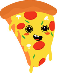 Cute Pizza Slice Illustration