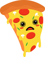 Cute Cartoon Pizza Slice