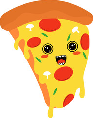 Cute Kawaii Pizza Slice