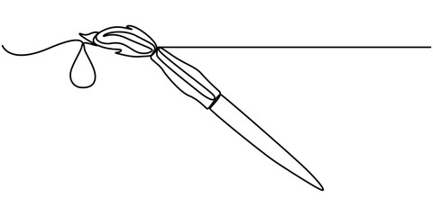 Continuous one line drawing of painting brush, Construction and repair. one line Art icon drawing vector. 