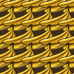 Banana Fruit Seamless Pattern Design. Banana Background Vector