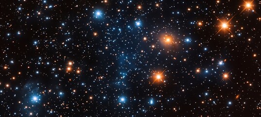 Beautiful vibrant stars shining brightly in the vastness of outer space with a mesmerizing display of colorful celestial bodies and twinkling light