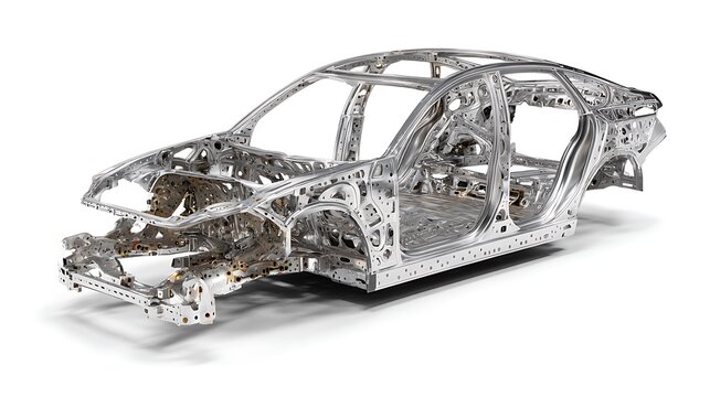 Car body frame isolated on white background