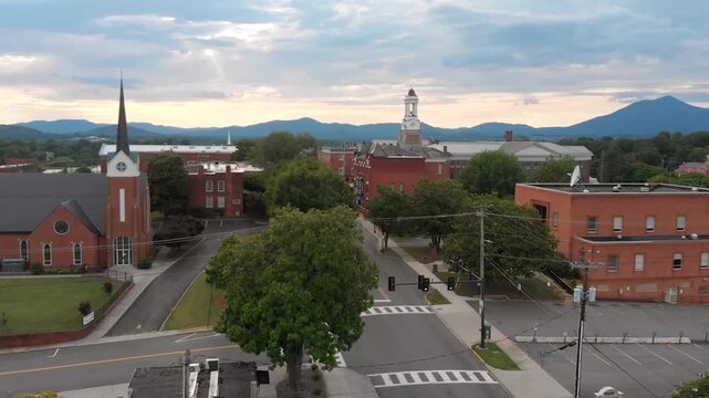 Beautiful Town of Bedford Virginia Scenic Aerial