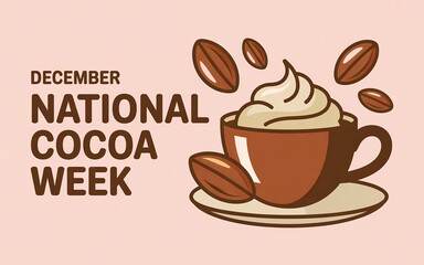 Obraz premium Cute cocoa illustration celebrating December National Cocoa Week.