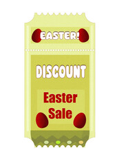Easter Discount Coupon Template with Decorative Elements