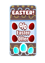 Easter Discount Coupon Template with Decorative Elements