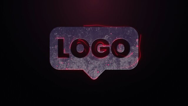 Metal Grunge Logo Laser Glowing Energy Reveal