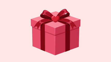 Obraz premium Red Gift Box with Ribbon Decoration.