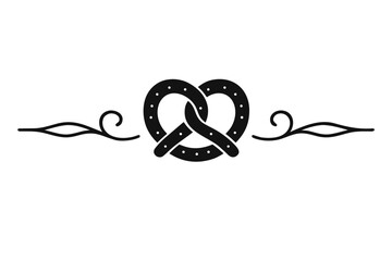 Obraz premium Minimal Pretzel Decorative Divider Line Icon