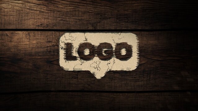 Dark Wood Textured Icon Splinter Logo Reveal