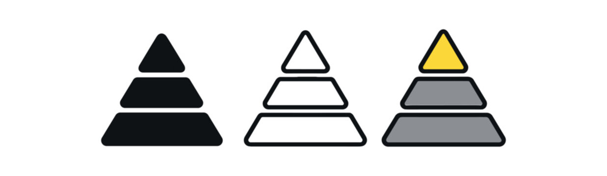 priority three layered bar pyramid with top bar highlighted and gray