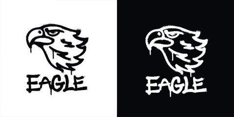 Graffiti Eagle head logo vector design