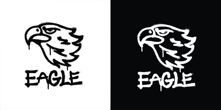 Graffiti Eagle head logo vector design