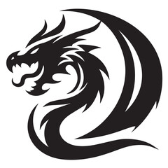 Fototapeta premium Dragon silhouette vector 