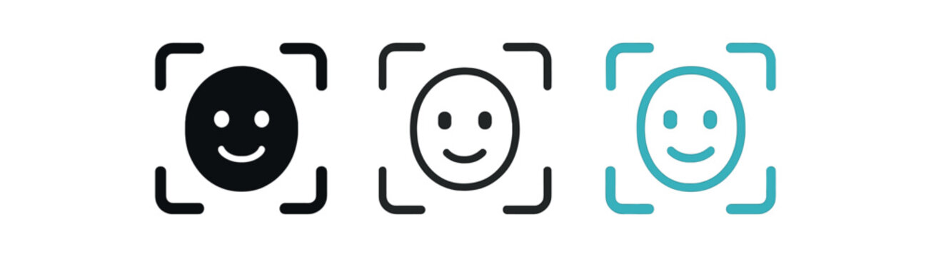 face id three minimal face frame teal and white