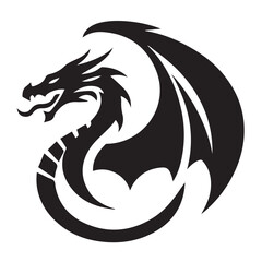 Fototapeta premium Dragon silhouette vector 
