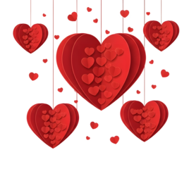 Celebrate love with hanging hearts