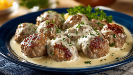 Swedish meatballs with cream sauce 