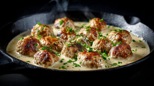Swedish meatballs with cream sauce 