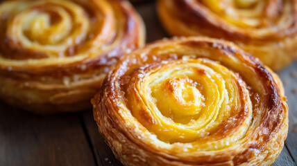 Sweet danish pastry with cream