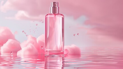 Cosmetic Bottle Mockup With Reflection And Space