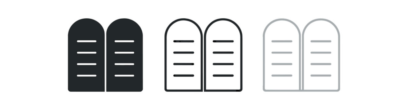 ten commandments three stone tablet pair light gray with subtle lines
